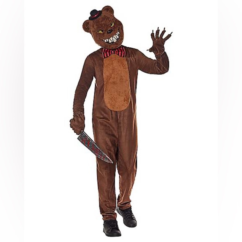 Spirit Halloween kids size large scary teddy bear Halloween costume.